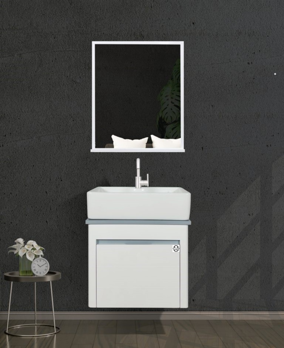 کابینت روشویی مدل 50 سفید طوسی