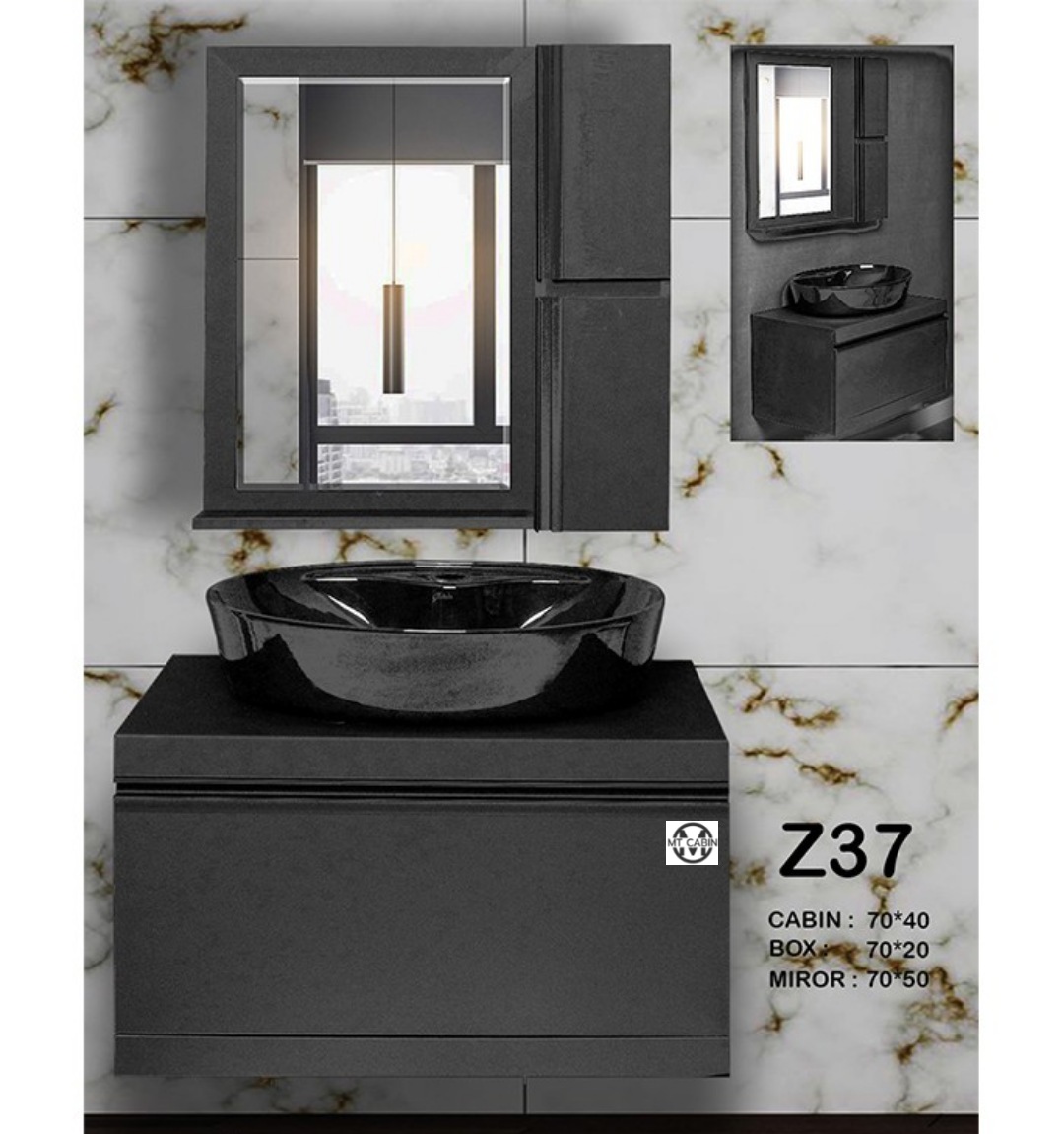 کابینت روشویی مدل Z37 مشکی