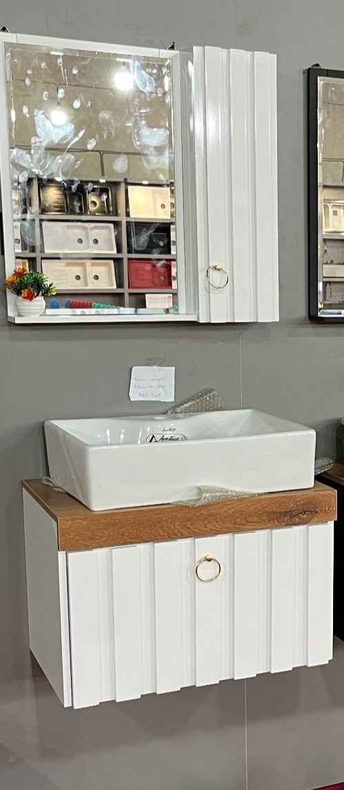 کابینت روشویی مدل z52 سفید چوب دوبل آماتیس
