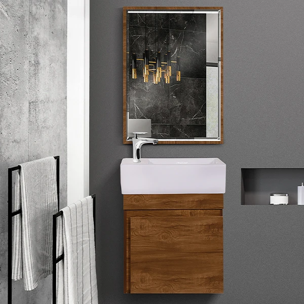 کابینت روشویی مدل آندره دیواری طرح چوب