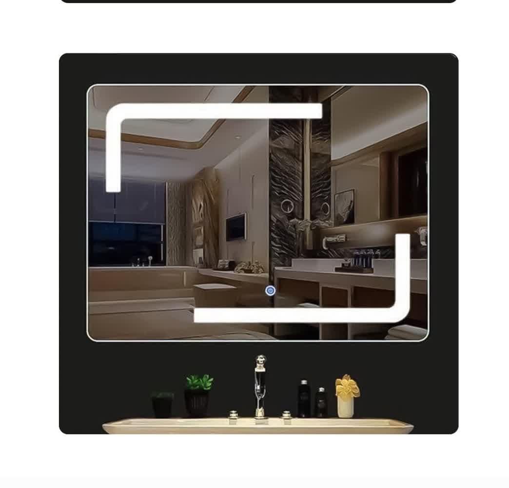 آینه بک لایت مستطیل سندبلاست لمسی