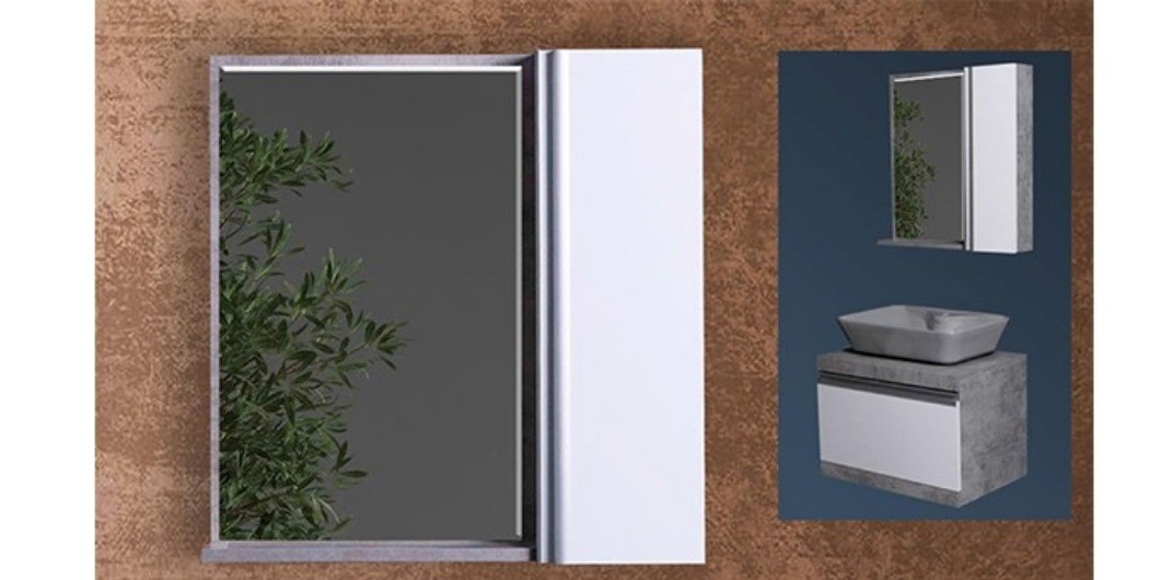 آینه باکس z35 سفید بتن